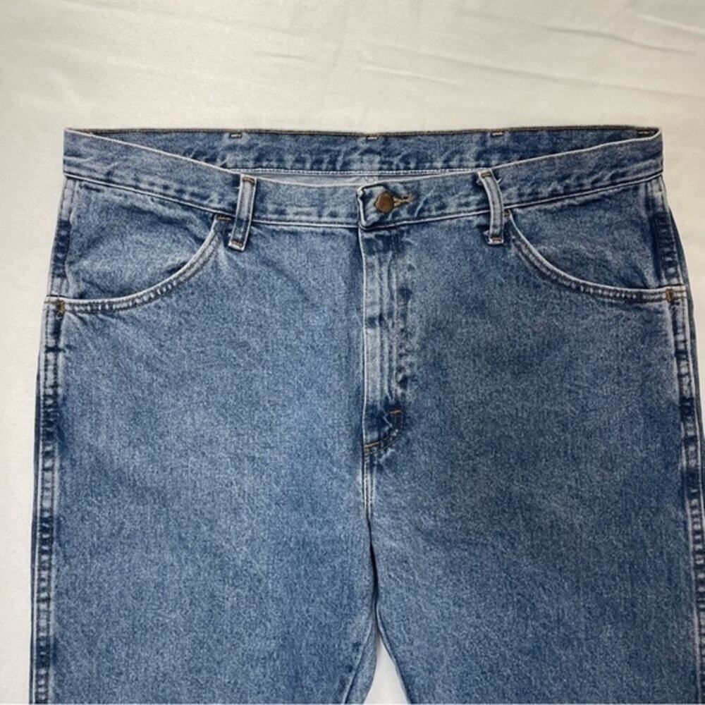 Vintage Rustler Denim Blue Jeans Men’s Size 38 x 29 medium wash distressed - Picture 8 of 10